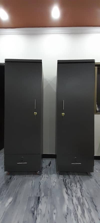 Stylish 2 Single Pieces Dark Grey King size family cupboard /Almari