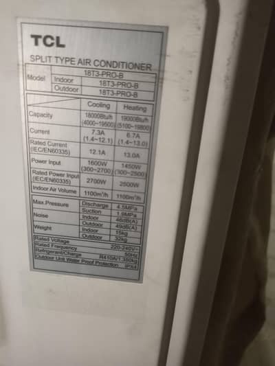 used TCL 18T3 PRO B Dc  Inverter
