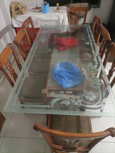 wooden Dining 8 chers