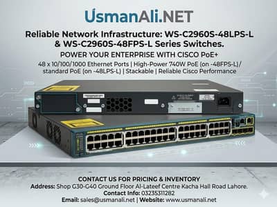 Cisco 2960S All Gigabit POE+ Switch 48Ports