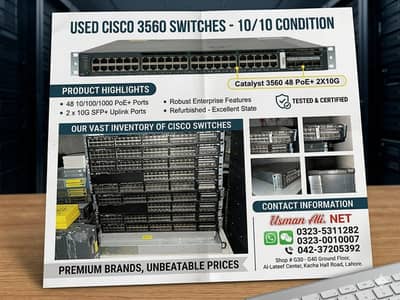 Cisco Catalyst WS-C3650-48PFD-L 48x 1GbE PoE+ RJ45 + 2x 10G