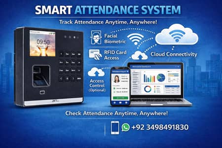 Face biometric attendance machine with cloud connectivity & mobile app