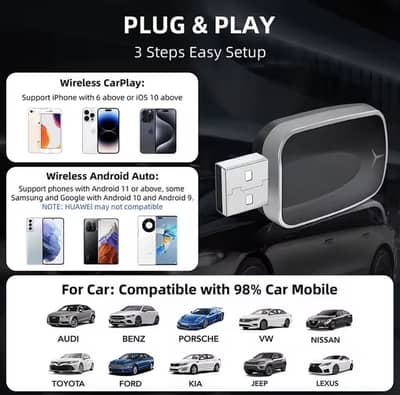2 IN 1 Wireless CarPlay & Android Auto