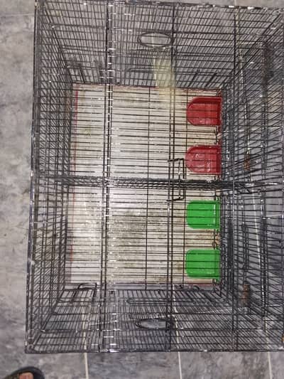 Double sided Black Cage oflove brid and budgi with one small cage free