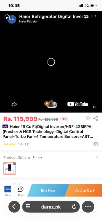Hier friedge meduium 398rf ia refrigerator
