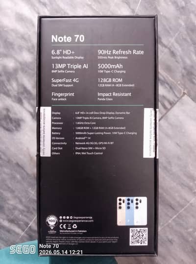 Sego note 70 sale urgent