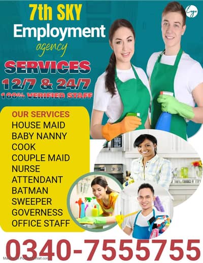 RELIABLE STAFF AVAILABLE HOUSE MAID,BABY SITTER COOK NANNY HELPER NURS