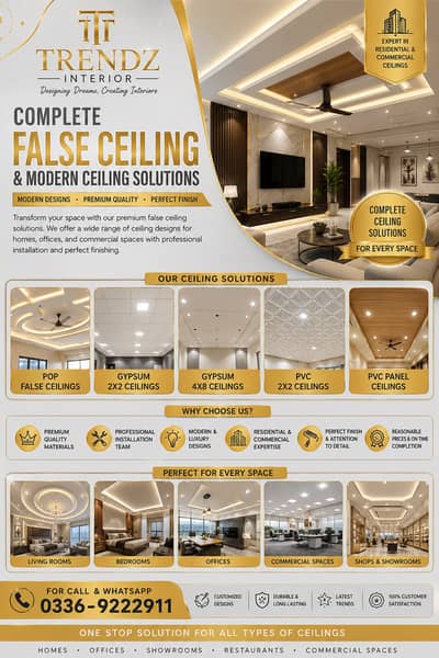Luxury Ceiling Interiors & Commercial Ceiling Works