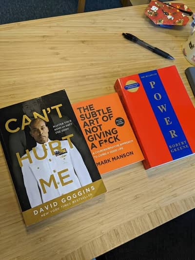 Best 3 Self-Help Books Can't Hurt Me + 48 Laws of Power + Subtle Art