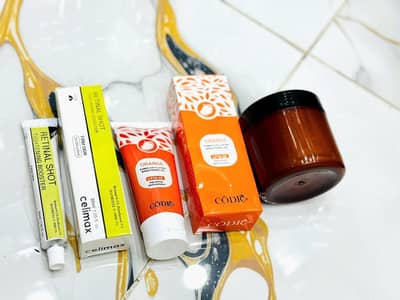zafrani whitening cream _ retinal shot booster_ orange enzyme gel_
