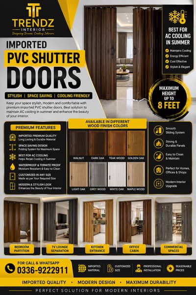 Stylish PVC Shutter collapsible Doors | Stylish & Cooling Friendly