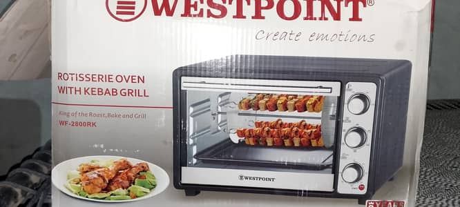 Baking oven with kebab gril
