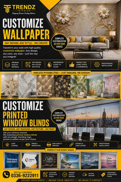 Customized Wallpaper & Printed Window Blinds