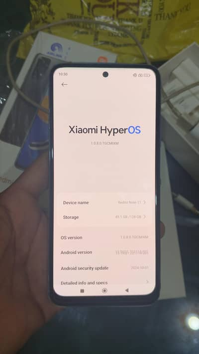 Redmi note 11 pta approved 6/128 , with box charger