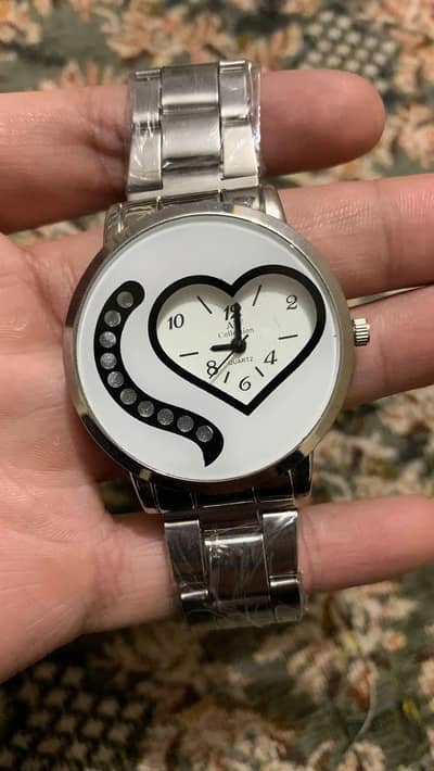 heart design stainless steel watch for man