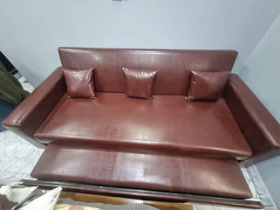 Luxury Leather sofa come bed