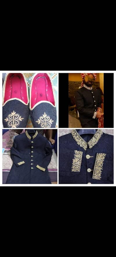 2 times used Sherwani + kulla  + khussy
