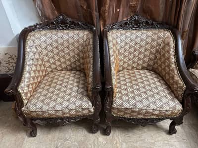 Chiniotti wood 5 seater sofa