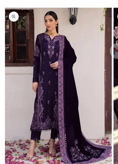 velvet purple embroided