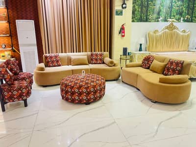Curve Sofa Set / 7-Seater / Ottoman / Complete