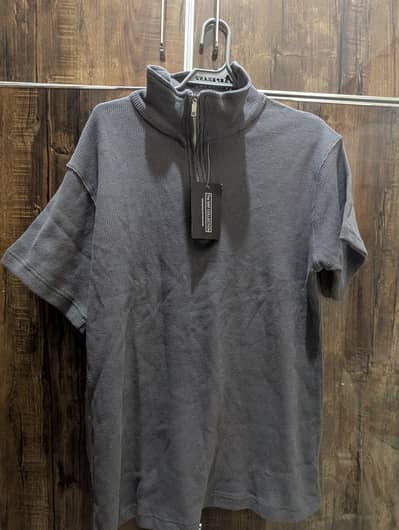 zipper polo shirt