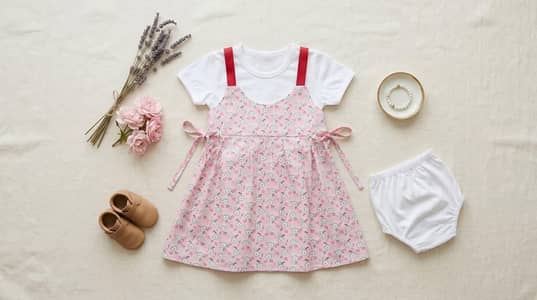 Baby Girl Pink Floral Frock Set