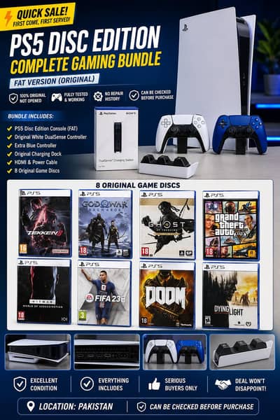 PS5 Disc Edition Complete Gaming Bundle