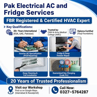 AC Installation, Service & Refrigerator Repair - 20 Years Experience