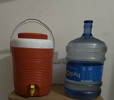Insulated Water Cooler with Table & 19L Water Bottle – Complete Set