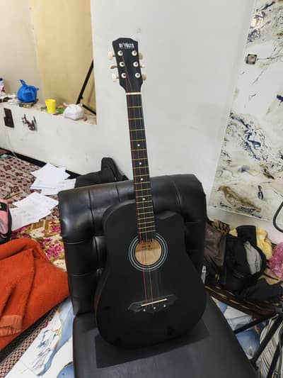 black guitar with bag