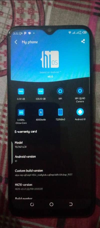 Tecno Pouvoir 4 6/128 available for sale