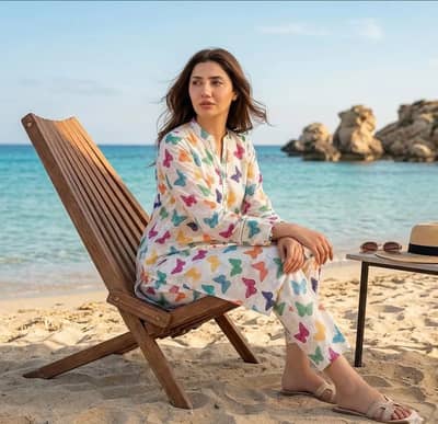 PAKISTANI WOMEN BUTTERFLY  PRINTEED PAJAMA SET
