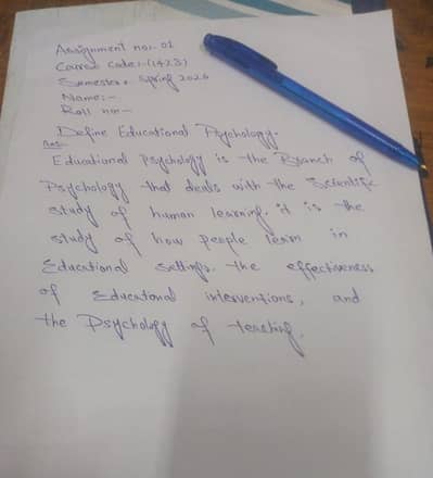 AIOU Assignment Help - Word + Handwritten |