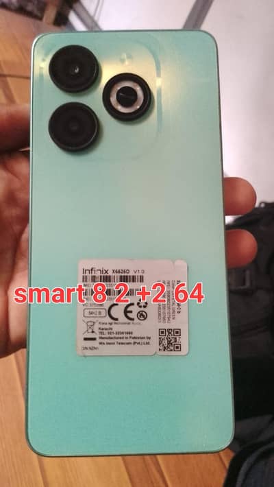 infinx smart 8 2+2 64gb for sell urgently. . . pta approved with box char
