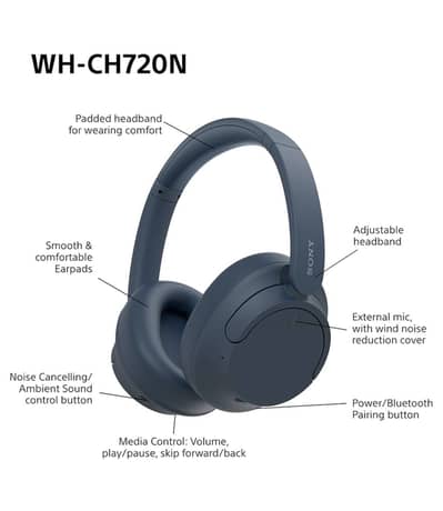 Sony WH-CH720N Noise Cancelling Headphones Box Packed