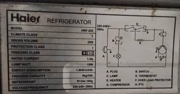 Haier refrigerator medium size