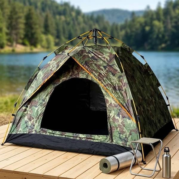 Double Layer Automatic Camouflage Tent Waterproof - 4 Person