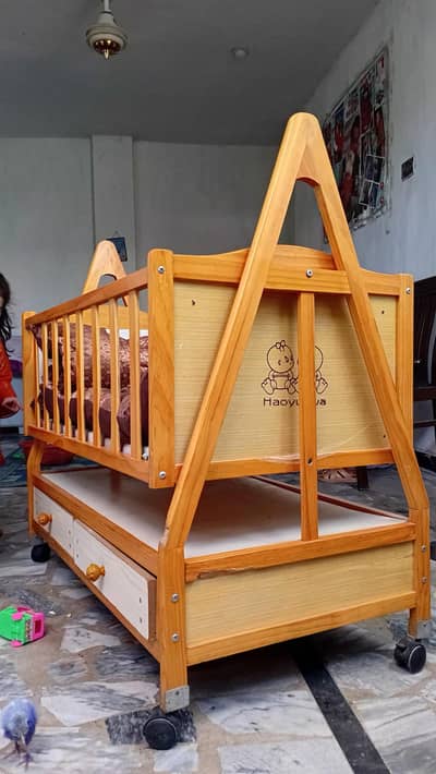 Baby wooden cirb swing Bed cart cradle