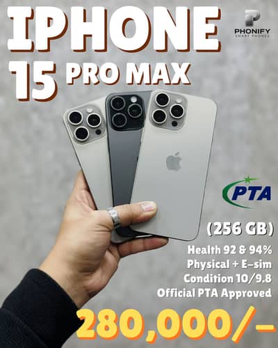 iPhone 15 Pro Max 256gb Physical + E-sim PTA Approved