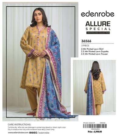 Edenrobe Allure Special 3 Piece Lawn