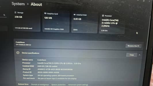 HP core i5 5th gen