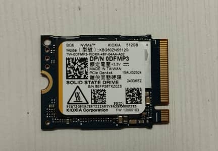 Kioxia 512GB NVMe SSD (M. 2 2230) – Excellent Condition 