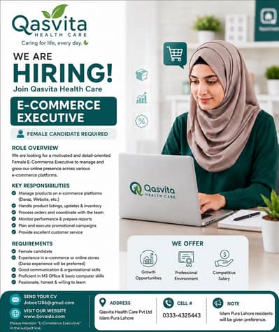 E-Commerce & Digital Sales Executive || E-Commerce Store Female Jobs