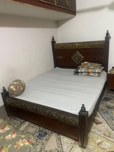 Wooden Double Bed for Sale – Good Condition