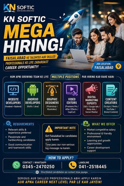 WE ARE HIRING | Developers, Designers, Creators Wanted | Faisalabad