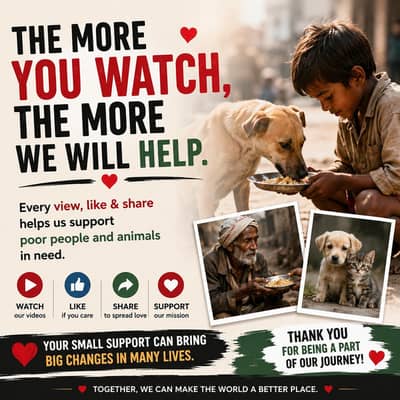 support poors and animals by watching