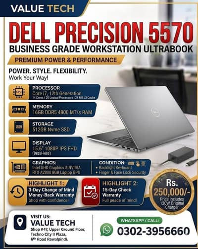 Dell Precision 5570 - RTX 8GB GPU