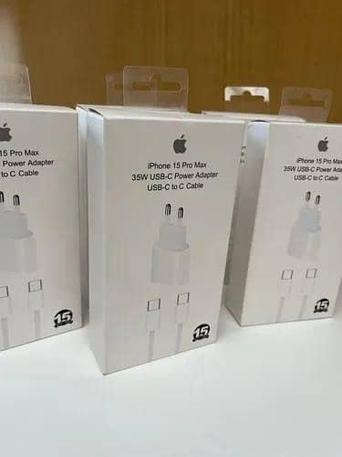 Genuine Apple iPhone 15 Pro Max 20W USB-C Fast Charger Adapter & Original USB-C to C Data Sync Cable | Authentic Power Delivery (PD) Wall Plug & Charging Cord