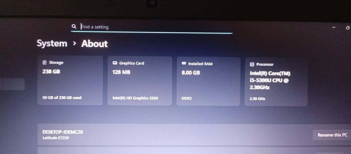 Latituede E 7250 6th Generation 5