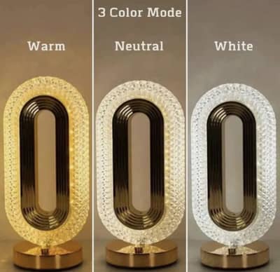 Crystal oval shape table lamp